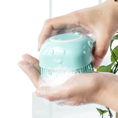 Pet Brushes Bath Massage Brush Shampoo Dispenser Dflip Flopsg Silicone Customized Logo Opp Bag Dogs Blue Pets Products Newest