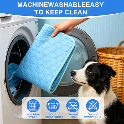 Cooling Mat for Dogs, Q-Max>0.5 Washable Dog Cooling Mat, Portable Kennel Cooling Pet Pad for Summer, Non-Slip & Non-Toxic Arc-Chills Dog Bed Mat & Crate Pad for Extra Large Dog
