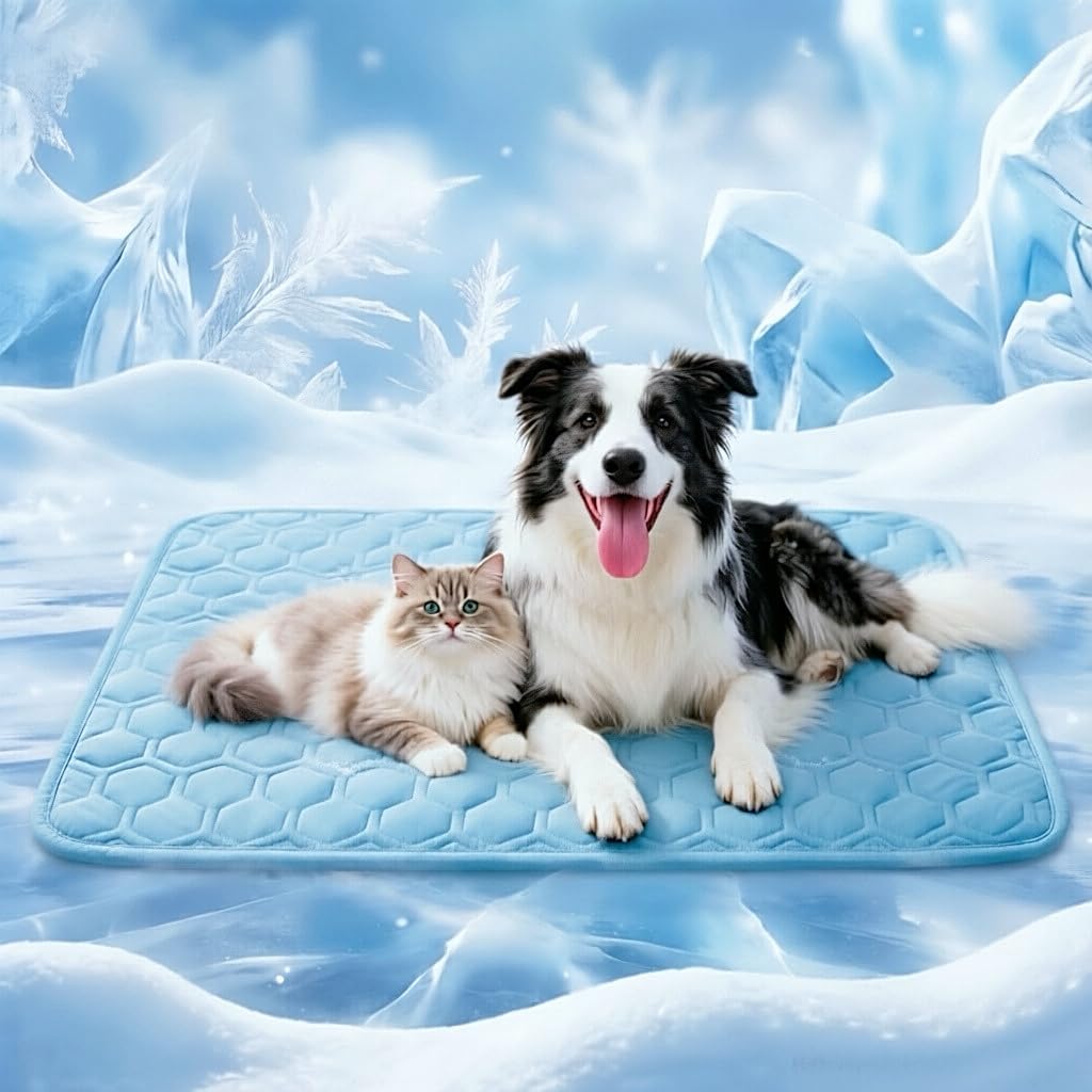 Cooling Mat for Dogs, Q-Max>0.5 Washable Dog Cooling Mat, Portable Kennel Cooling Pet Pad for Summer, Non-Slip & Non-Toxic Arc-Chills Dog Bed Mat & Crate Pad for Extra Large Dog