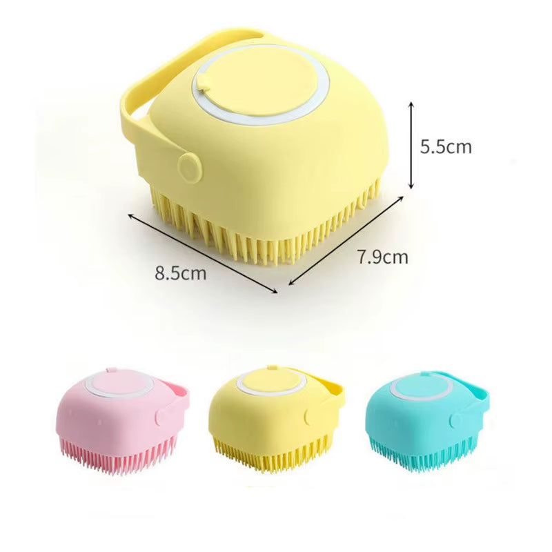 Pet Brushes Bath Massage Brush Shampoo Dispenser Dflip Flopsg Silicone Customized Logo Opp Bag Dogs Blue Pets Products Newest