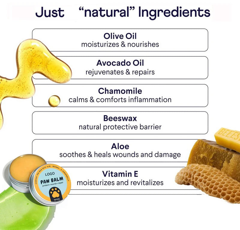 Private Label Natural Revitalizing Dog Paw Balm Nourish Protect Repair Damaged Pet Paw Balm Moisturizer Soother Dog Paw Pad Balm