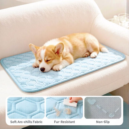 Cooling Mat for Dogs, Q-Max>0.5 Washable Dog Cooling Mat, Portable Kennel Cooling Pet Pad for Summer, Non-Slip & Non-Toxic Arc-Chills Dog Bed Mat & Crate Pad for Extra Large Dog